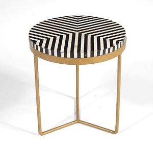 Consola con Incrustaciones de Hueso, Taburete de Hueso de Calidad Única para Sala de Estar, Taburetes Decorativos de Oficina Hechos a Mano para el Hogar - Product Image 2