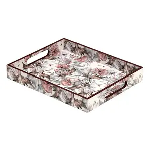 Premium Indian Crafted Wood Serving Tray for Food Presentation Dining Perfect for Enhancing Table Style Elevating Home Ambience - Product Image 1