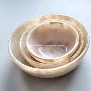 Cuencos de resina ecológicos modernos minimalistas, plato de fruta marrón negro pulido mate para comida, adornos decorativos para cartón - Product Image 2