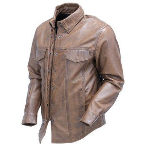 Camisa de cuero personalizada más vendida, los mejores precios, elegante diseño personalizado, camisa negra de manga corta de cuero con botones para hombres - Product Image 6