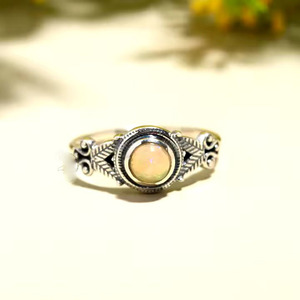 Design romantique 925 bague en argent Sterling pierre d'opale éthiopienne naturelle à la mode argent plaqué mariage fiançailles lunette réglage - Product Image 2