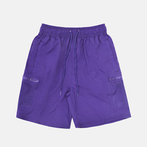 Shorts de streetwear personnalisés violets pour hommes, poche invisible en mesh, shorts baggy simples, shorts hip hop, shorts en polyester, shorts en nylon mi-longs - Product Image 6