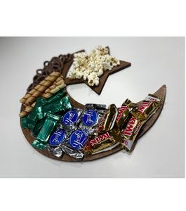 ถาดไม้รูปพระจันทร์สไตล์โบราณถาดไม้ขัดเงาสำหรับงานปาร์ตี้คริสต์มาส - Product Image 5