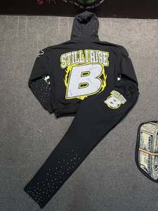 Conjuntos Deportivos de Invierno para Hombre, Corte Cuadrado, Alta Calidad, Totalmente Bordados, Transpirables, Estilo Urbano, Felpa, Pedrería, OEM - Product Image 5