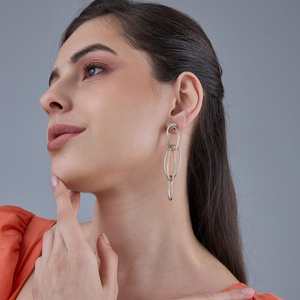 Trendy Vintage Drop and Pendant <b>Earrings</b> Geometric Vintage Religious Zinc Alloy with Copper and Brass Pearl <b>Diamond</b> Main Stone - Product Image 1