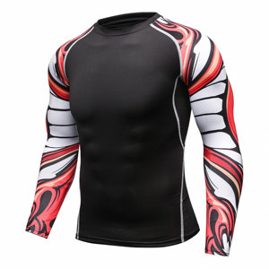 Wholesale Factory Price Printed Long Sleeve Quick Dry Compression Shirts <b>Rash</b> <b>Guard</b> Fitness Wear Bjj MMA <b>Rash</b> <b>guard</b> - Product Image 2