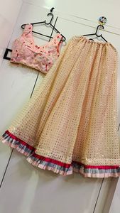 Georgette lehenga นักออกแบบที่ทันสมัยล่าสุดพร้อมลำดับทำงาน choli สำหรับปาร์ตี้ของอินเดียสวมใส่และเสื้อผ้าปากีสถาน - Product Image 3