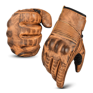 Men's All-Weather Non-Slip Leather <b>Gloves</b> with <b>Touchscreen</b> Function Padded Motorbike Protection for Cycling Outdoor Activities - Product Image 4