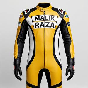 Traje de cuero de motocicleta de una pieza, ajuste personalizado, armadura aprobada CE, paneles perforados transpirables, ropa de carrera compatible con airbag - Product Image 6