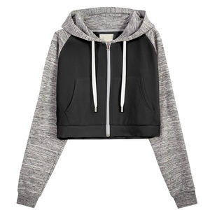 Sudaderas con capucha ecológicas para mujer, ropa con impresión de logotipo personalizado, sudaderas de manga larga, Sudadera corta con capucha para mujer - Product Image 1
