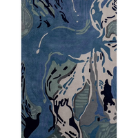 Aqua Sail Muster Hochfloriger Dicker Neuseeland-Wollteppich Handgetufteter Teppich Anti-Shed Anti-Fleck Weiche Textur Handgetufteter Teppich
