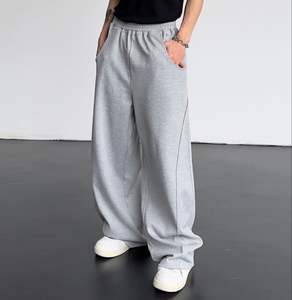 กางเกงวิ่งขายาวผ้า100% สำหรับผู้ชายกางเกงวิ่งทรงขากว้างปักแบบลำลองตามสั่ง - Product Image 1