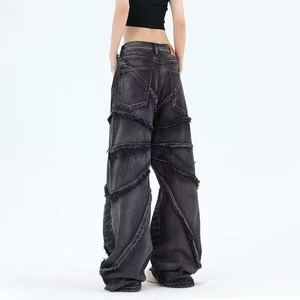 Pantalons cargo baggy pour femmes en gros personnalisés, taille haute, denim de qualité supérieure, mode d'hiver, poches, séchage rapide - Product Image 3