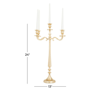 Candelabro Alto Plateado de Último Diseño, Centro de Mesa para Bodas con 5 Velas, Decoración, Portavelas Hecho a Mano en Venta - Product Image 5