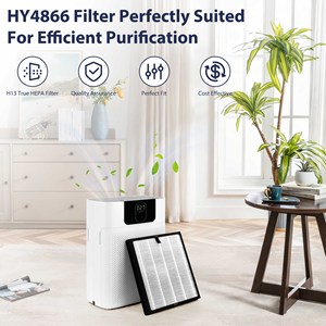 Cobectal HY4866 3-in-1 H13 ตัวกรองทดแทน HEPA แท้ คาร์บอนกัมมันต์ประสิทธิภาพสูงสำหรับเครื่องฟอกอากาศ กรอบพลาสติก - Product Image 3