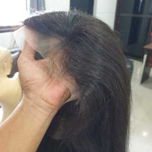 Peluca de cabello humano Remy virgen Natural de Indonesia con Peluca de encaje frontal suizo en textura ondulada recta marrón claro - Product Image 3