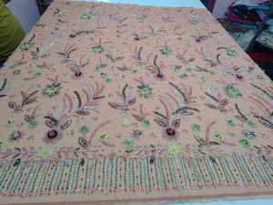 Tissu brodé de luxe écologique 100% acrylique HDPE laminé, lourd, style croisé, tissé en maille, pour femmes - Product Image 4