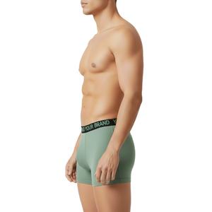 Paquete de 4 Calzoncillos Bóxer cortos básicos de algodón de talla grande para hombre al por mayor con logotipo personalizado y servicio OEM de marca - Product Image 2