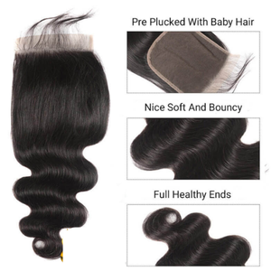 La mejor calidad, 30 pulgadas, longitud estirada, cutícula alineada, 5*5 HD, cierre de encaje, cuerpo transparente fino, extensiones de cabello humano Natural - Product Image 3