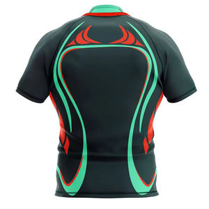 Camiseta de Rugby Transpirable de Talla Grande con Estampado Digital, Manga Corta, Diseño Bordado, Protección UV, Secado Rápido, Talla Personalizada - Product Image 4