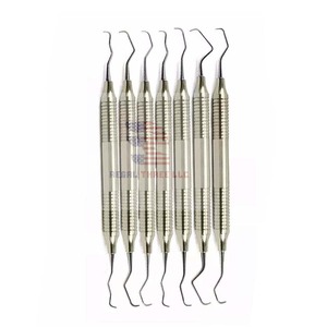Ensemble de 7 instruments dentaires chirurgicaux Curettes dentaires parodontales Gracey - Product Image 2