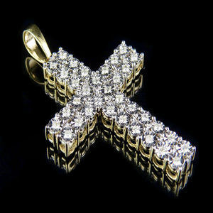 Unisex S925 Sterling Silver With Moissanite Diamond <b>Cross</b> <b>Pendant</b> In Hip Hop Style Religious Jewelry - Product Image 1