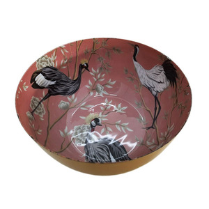 Bol rond de service en fer avec bol à salade de couleur noire martelée pour la décoration de cuisine et de table faite à la main en vrac - Product Image 2