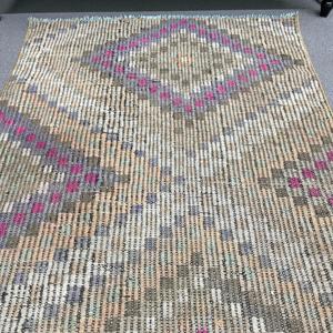 พรมวินเทจขนาด 2.8x7.9 ฟุต, พรมตุรกีแบบ Runner, พรมลายทางสีน้ำตาลชมพู - Product Image 4