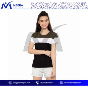 เสื้อยืดคอกลมของผู้หญิงทันสมัยสวมใส่สบายทุกวันสำหรับนอกสถานที่สบายๆพอดีตัวนุ่มระบายอากาศสีพื้นเป็นมิตรกับสิ่งแวดล้อม - Product Image 2