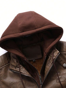 แจ็กเก็ตหนังสำหรับผู้ชายแจ็คเก็ตหนังน้ำหนักเบาสวมใส่สบายออกแบบได้ตามต้องการ - Product Image 3