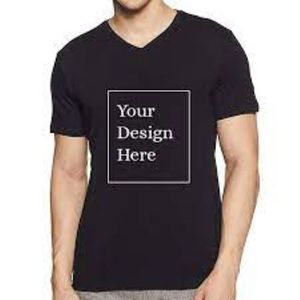 T-shirt en coton tricoté personnalisé pour homme, col en V, élégant, promotionnel, anti-plis, respirant, manches courtes, vente en gros à bas prix - Product Image 2