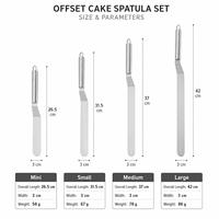 Ensemble de spatules à gâteau en acier inoxydable 6, 8, 10, 12 pouces, spatule à glaçage décalée, couteau à crème pour la pâtisserie professionnelle, vente en gros