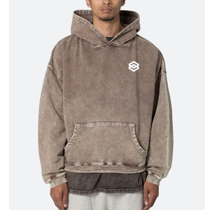 เสื้อฮู้ดผ้าฝ้ายโอเวอร์ไซส์สำหรับผู้ชายเสื้อมีฮู้ดพิมพ์โลโก้ - Product Image 3