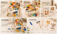 Table d'activités Montessori multifonctionnelle en bois, imprimée à la presse manuelle, pour tout-petits, avec planche sensorielle DIY et ensemble cadeau