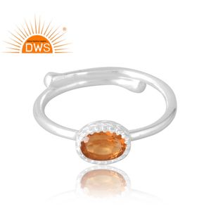 Anillo de piedras preciosas de citrino Natural de Plata de Ley 925, joyería personalizada para mujer, regalo para ella - Product Image 3