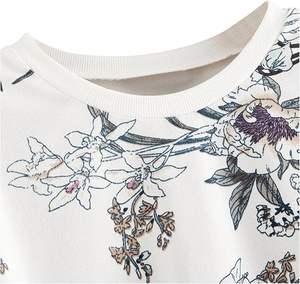 Sudadera de manga larga con estampado de plantas florales para mujer de talla grande - Product Image 4