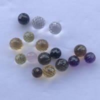 Jewel Creation Boules à facettes en pierres précieuses naturelles (Améthyste, Citrine, Spinelle noire, Quartz rose, Topaze blanche) 8mm 10mm 12mm, en vrac, IGI