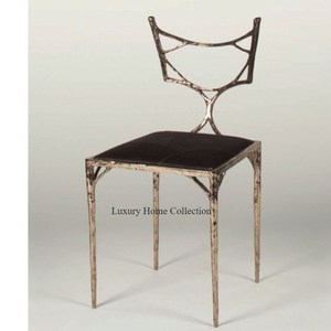 Silla decorativa de metal resistente con espejo brillante pulido plateado para vestíbulos y habitaciones del hogar y restaurantes a un precio impresionante - Product Image 1