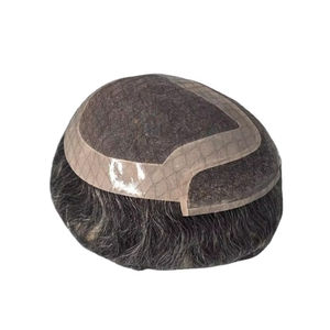 Perruque Taz Hair BD en cheveux humains, ondulée, prothèse, 100% cheveux chinois Remy, toupet à dentelle frontale avec base mono - Product Image 6