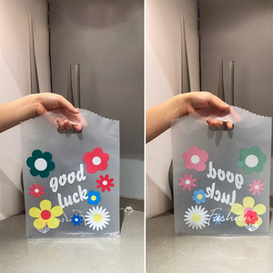 Recycler Usine Logo Personnalisé Imprimé Épicerie Pli <span class=keywords><strong>LDPE</strong></span> En <span class=keywords><strong>Plastique</strong></span> Découpé Poignée Au Détail Carry Shopping Sacs D'emballage - Product Image 5