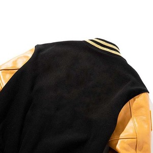 Veste de baseball universitaire en laine de haute qualité personnalisée manches en cuir véritable col montant en chenille brodée Letterman vintage - Product Image 4