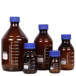 Flacon de réactif en verre ambré de qualité laboratoire de 3000ml avec col étroit et bouchon à vis en polypropylène (PP) - Product Image 5