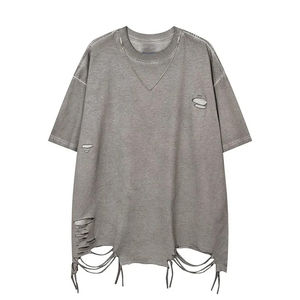 Camisetas personalizables para hombre con efecto desgastado, 100% algodón, estilo urbano, impresión personalizada, todos los colores disponibles, camisetas con efecto desgastado. - Product Image 6