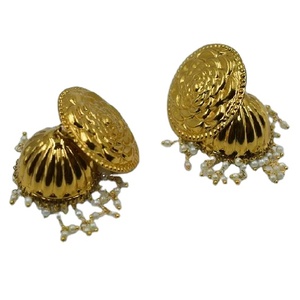 High Quality Antique Brass Earring Natural Finish Stud Style Designer Jhumki Earrings <b>Fashionable</b> <b>Jewelry</b> for Girls and Women - Product Image 1