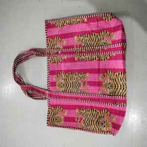 Nouveau sac à main à imprimé tigre, sac de week-end de luxe fait à la main, sac fourre-tout matelassé à imprimé coton, grande capacité, durable - Product Image 4