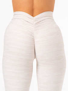 Lo último en mallas fruncidas NKD V de marga de avena, cintura alta con espalda en forma de V y ropa activa, mallas de gimnasio a la moda para mujer - Product Image 2