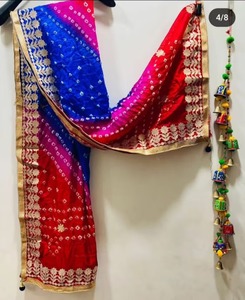 गोटा पट्टी के साथ जयपुरी भनादेवी गोल्डन कढ़ाई के साथ सोने की कढ़ाई, स्कार्फ ने भारतीय शादी के लिए हिजाब चुराया - Product Image 4
