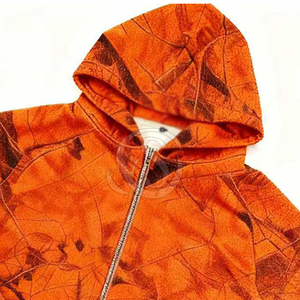 Conjunto Deportivo Casual de Invierno de Talla Grande Personalizado, 2 Piezas, Algodón y Poliéster, Camuflaje Naranja, Grueso, Transpirable, Sudadera Holgada - Product Image 3