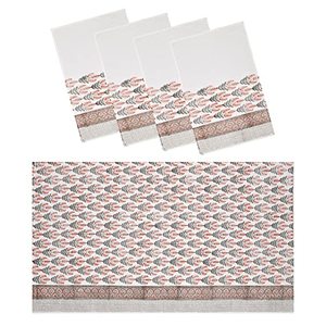 BLOQUES de INDIA Bloque de mano de algodón Impreso Tela de gofre suave 1 Toalla de baño y 4 Juego de toallas de mano Color 6 - Product Image 3