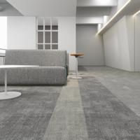 Dalles de moquette légères avec support POE 50x50, sans bitume, en élastomère polyoléfine, installation facile, douces et confortables, pour bureaux et projets résidentiels